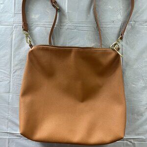 Camel Leather Messenger Bag